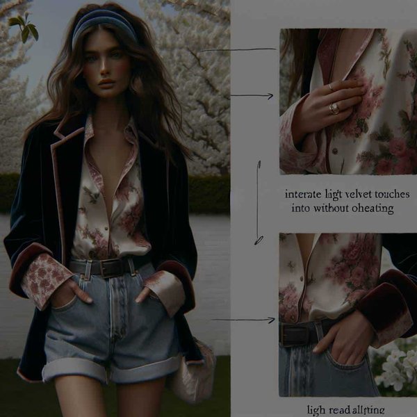 Comment intégrer des touches de velours dans une tenue printanière sans surchauffer?